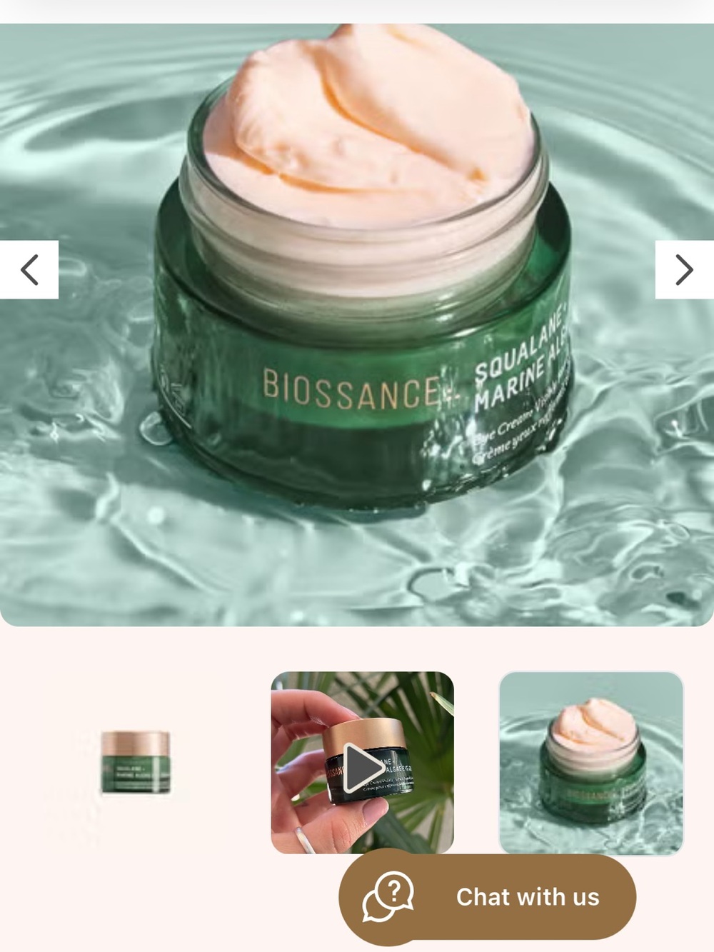 Biossance Hydrating Face Cream — Peach and Green Jar